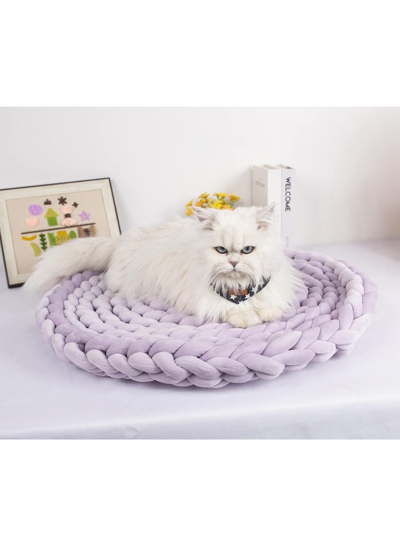 CLENEA Arm Knitting Yarn for Braided Knot, Chunky Blanket Yarn, Thick Big Arm Knitting Cotton Yarn, Washable, for Throw, Blanket, Knitting Bag, Cat Bed, DIY Decorations, 11 M Long, 500 G, Purple - Image 5